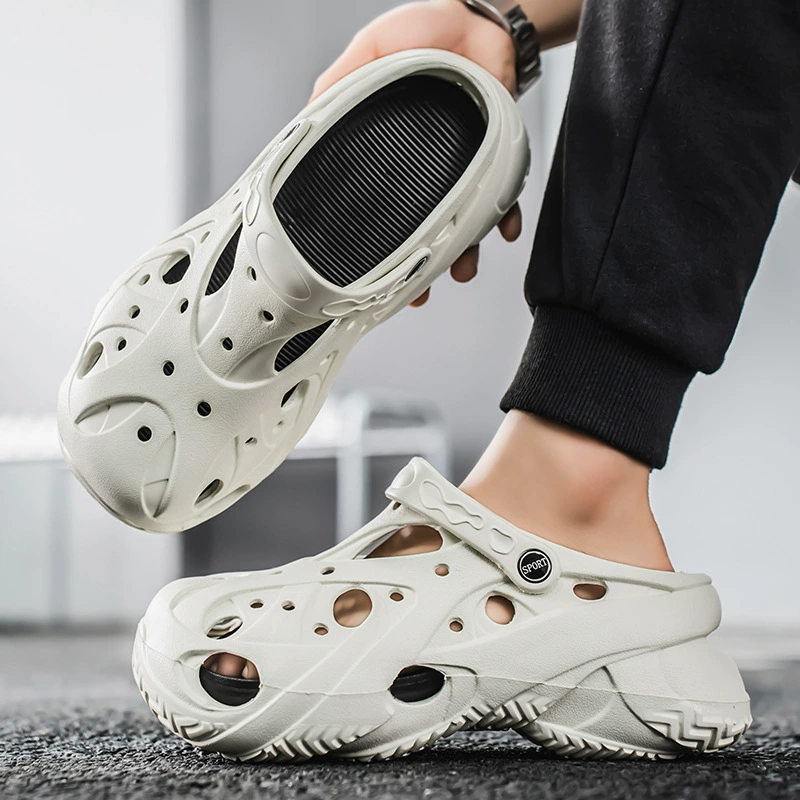 Летние тапочки для мужчин 2025, летние тапочки, нескользящие сабо, домашние тапочки на толстой подошве, пляжные сандалии с увеличенной высотой