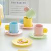 Macaron contrasting ceramic cup discs customized high -value coffee cup couple students drink water cups and gift Mark cups