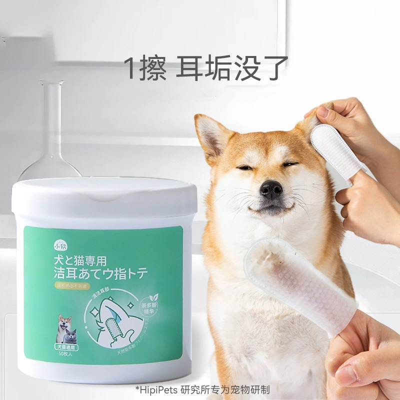 Домашние животные чистят уши и пальцы Ушная чистка, чтобы удалить домашние животные