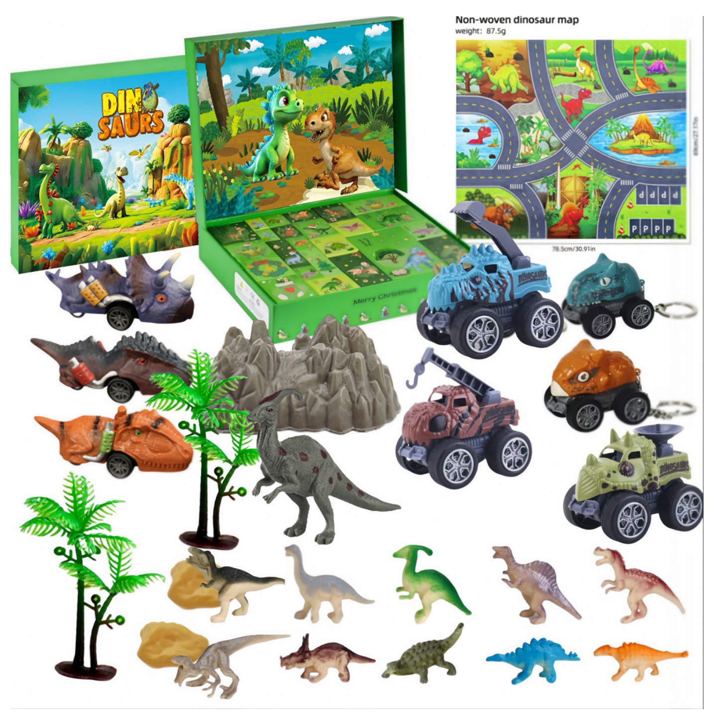 Juego de Juguetes de Caja Sorpresa de Dinosaurios de Plástico Telescópico para Niños
