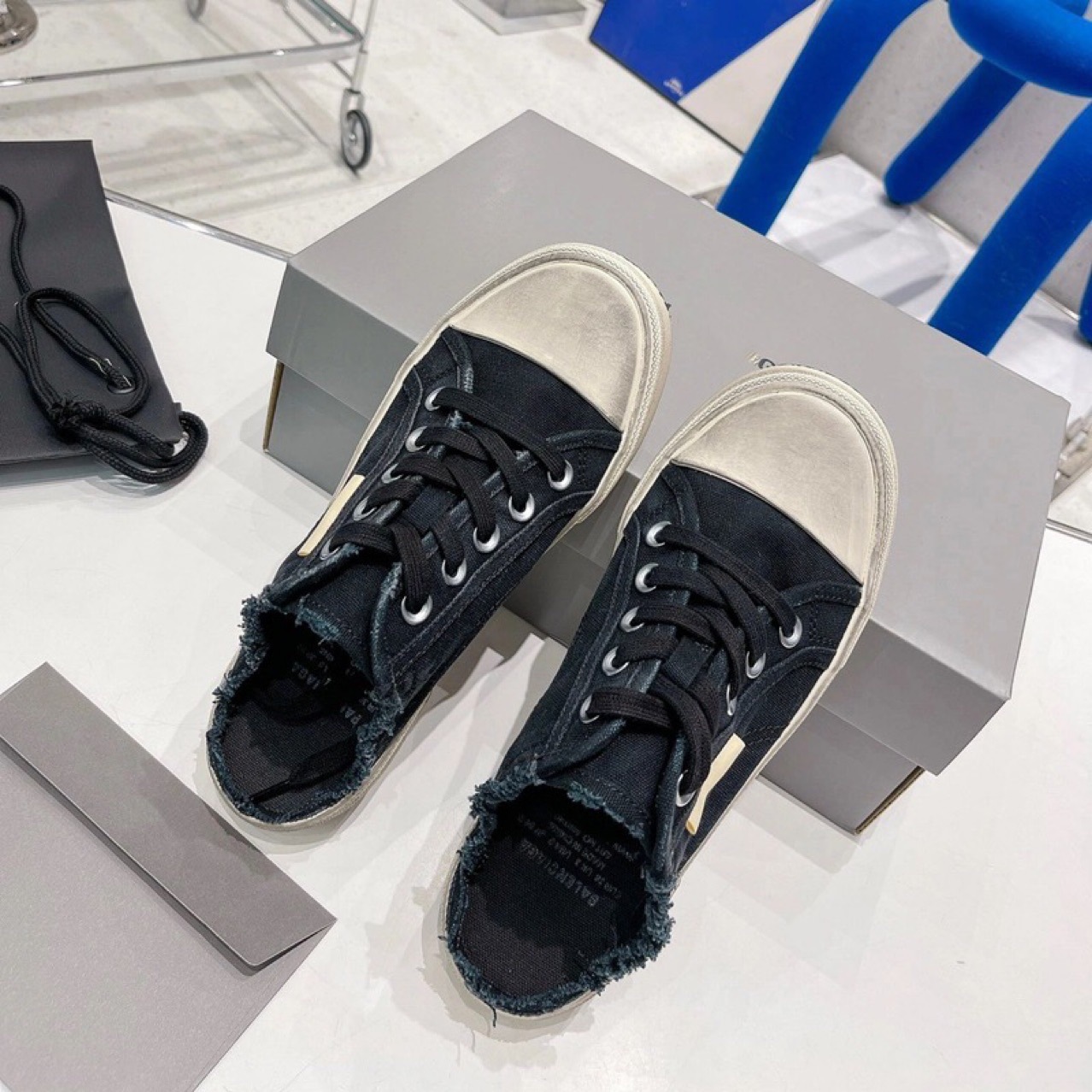 Unisex Casual Canvas Schuhe Pariser Retro Distressed Schnürer_voghion.com