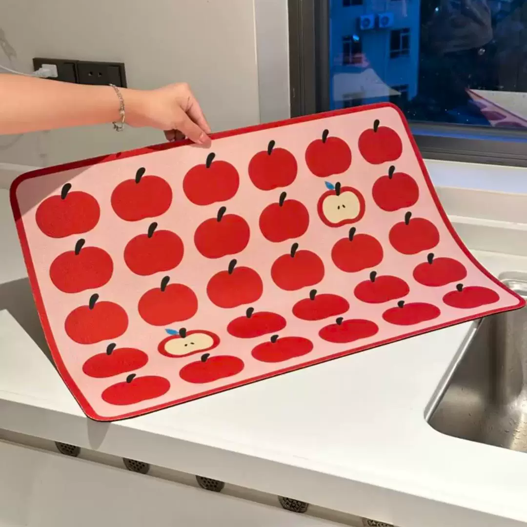 厨房沥水垫台面餐垫ins风硅藻泥吸水垫隔热茶杯垫桌垫咖啡机专用