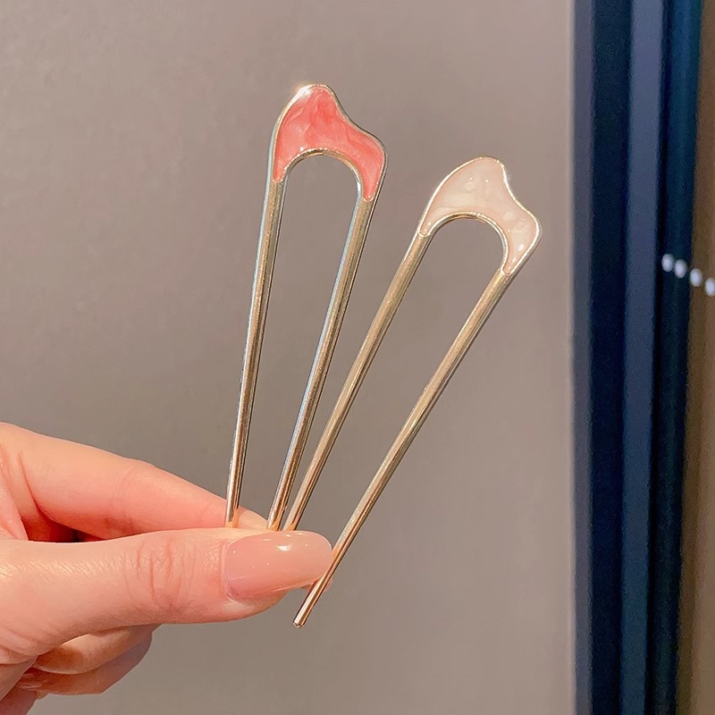 Horquilla de cabello en forma de U de perla de alta calidad horquilla de cabello en la parte posterior de la cabeza femenina horquilla de aleación tocado nuevo peine de horquilla chino