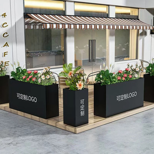 Outdoor Stainless Steel Flower Box Municipal Guardrail Flower Box Sales Department Flower Pot Outdoor Iron Flower Trough Commodity Street Flower Beard