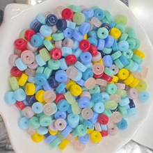 3*6mm彩色玻璃琉璃直孔串珠圆柱形散珠饰品配件DIY项链手串隔珠批
