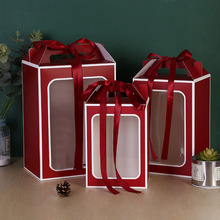 新款教师节透明开窗手提礼盒节日结婚花束礼品盒创意橱窗手提纸盒