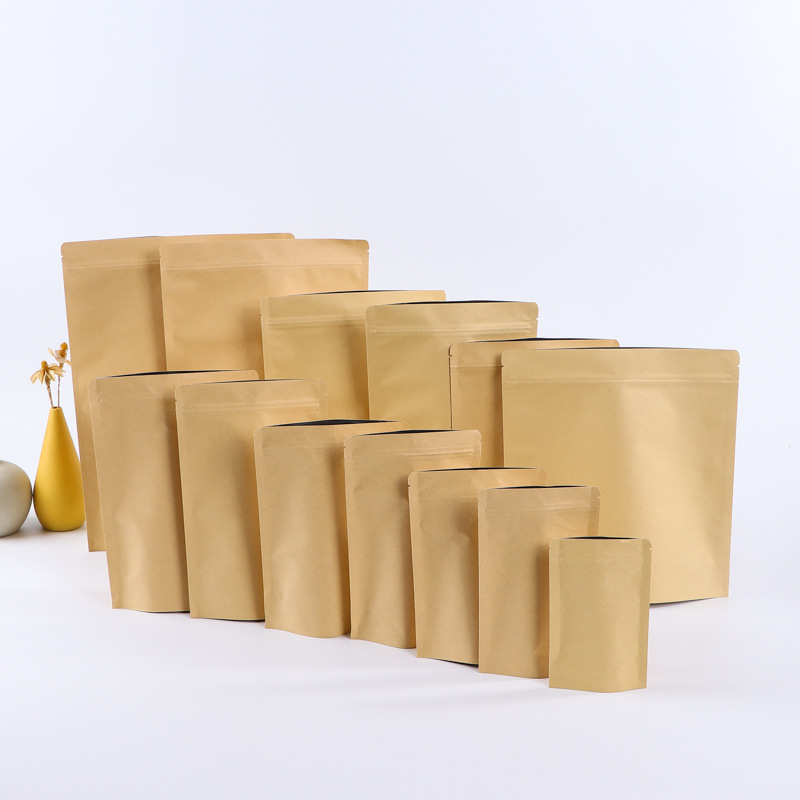 牛皮纸自封自立袋，茶叶袋干果包装袋木耳袋 现货出售 规格可选