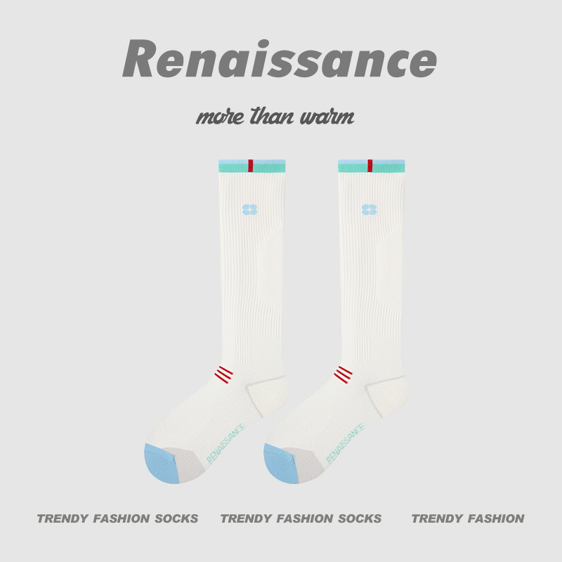 Renaissance微压薄款运动压力袜专业跑步跳绳健身小腿肌能长筒袜|undefined