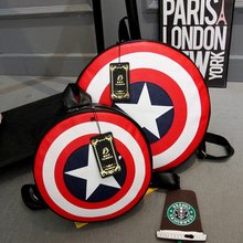 大容量美国队长时尚韩版潮五角星盾牌背包时尚书包情侣款个性双背