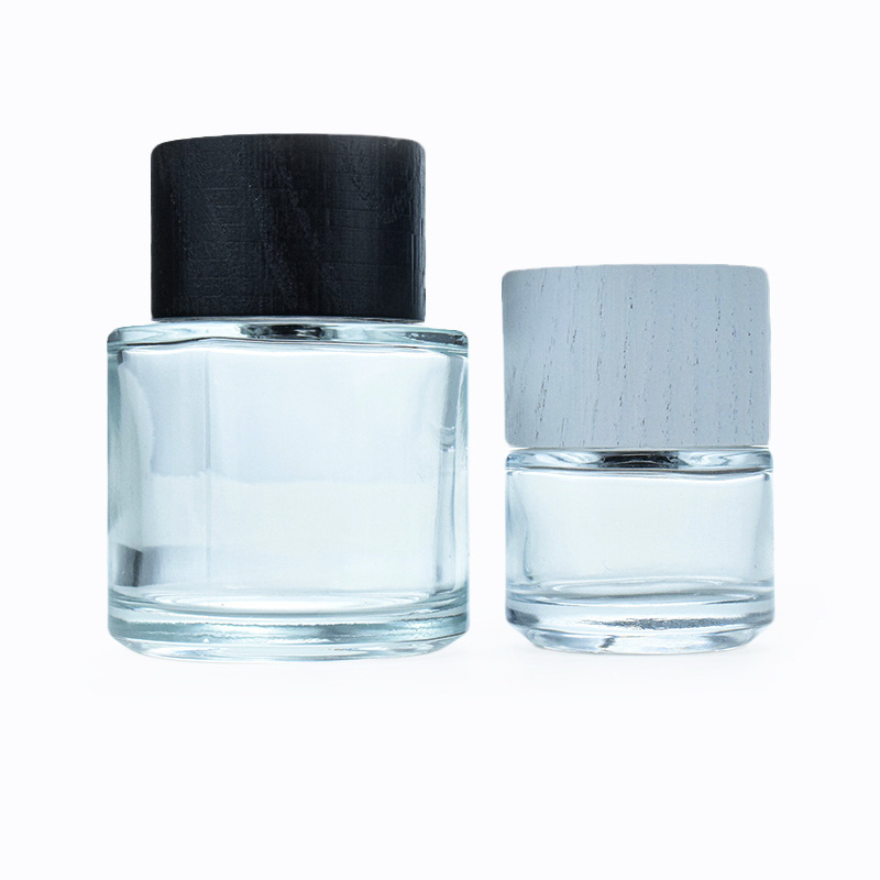 30ml/50ml円柱形バヨネットガラス瓶球形蓋携帯押し香水瓶化粧品ガラス瓶|undefined