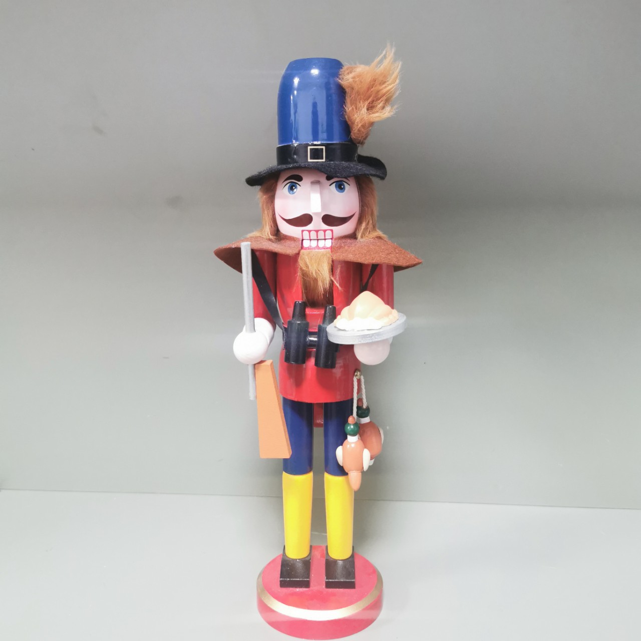 38CM红身蓝腿黄脚猎人欧式胡桃夹子职业圣诞摆件木偶圣诞节日礼物