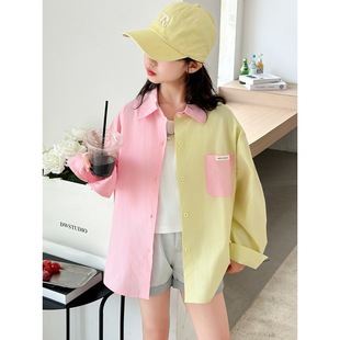 Girls Summer Thin Shirts 2025 New Sun Protection Jackets for Older Children Casual and Stylish Summer Shirts Sun Protection Clothing