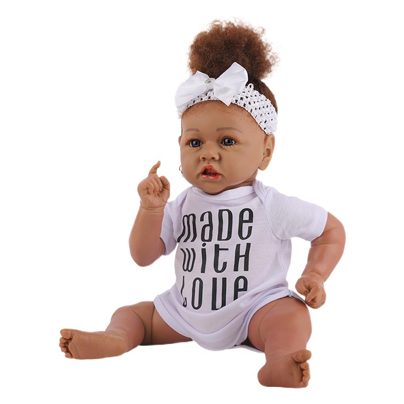 En stock juguete de vinilo de pelo rápido Saskia50cm reborn muñeca simulación bebé rebornDoll vinilo de silicona