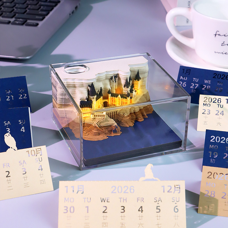 跨境爆款2026年圣诞拱门3D便签创意礼品摆件3d立体纸日历礼物批发|undefined