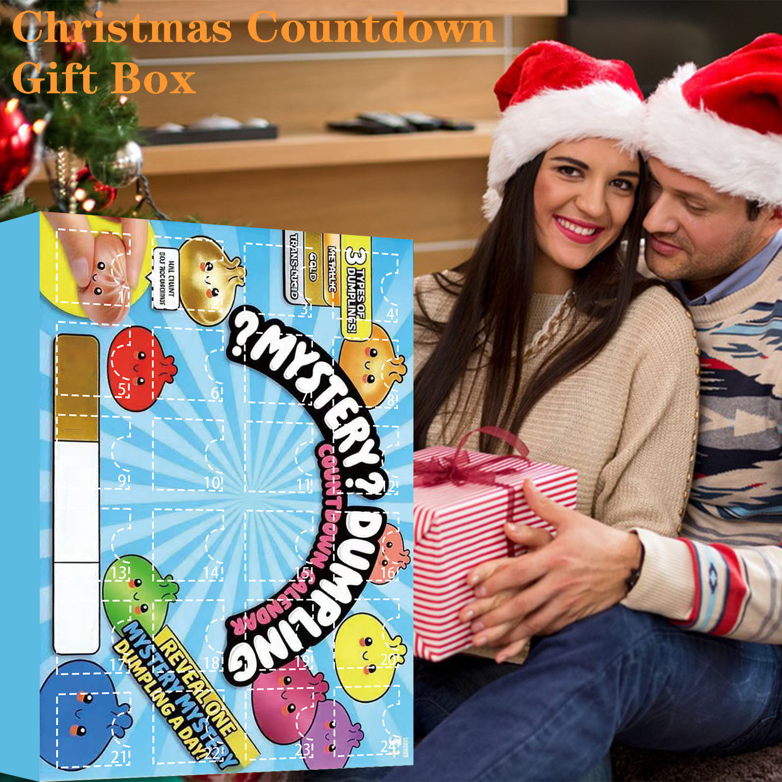 Fidget Squishy misterioso饺os calendario de cuenta atrás caja ciega pellizco Le juguete de alivio de estrés para adultos