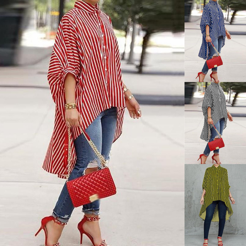 Aliexpress Autumn and Winter New Style Loose Striped Tailcoat Shirt and Skirt