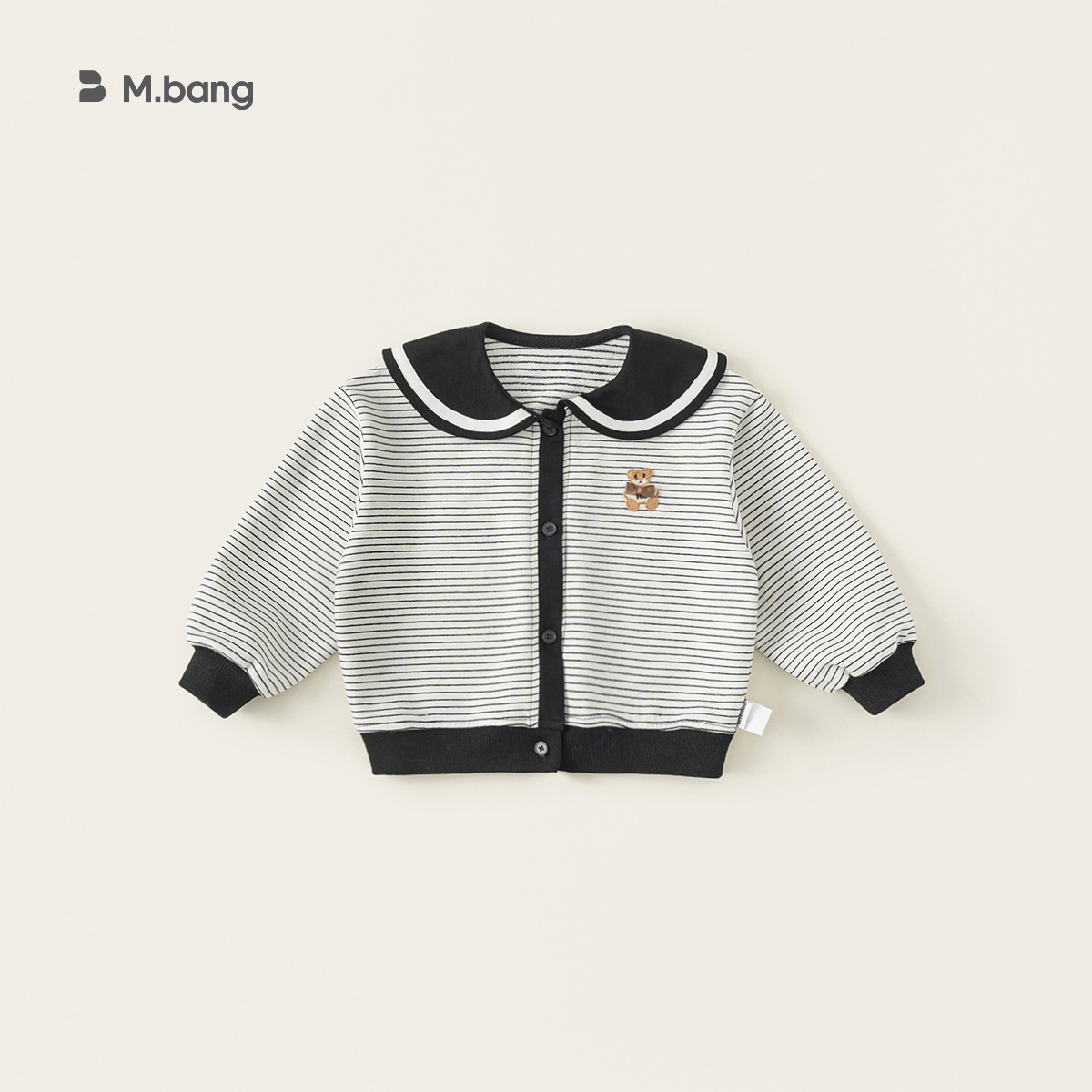 Youbao ropa para niños chaqueta de cuello de muñeca para niños 2025 primavera nuevo producto niña oso manga larga niño camisa a rayas