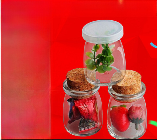 100ml glass pudding jar, glass yogurt cup, jam yogurt pudding cup, wooden lid, wish bottle, decorative bottle