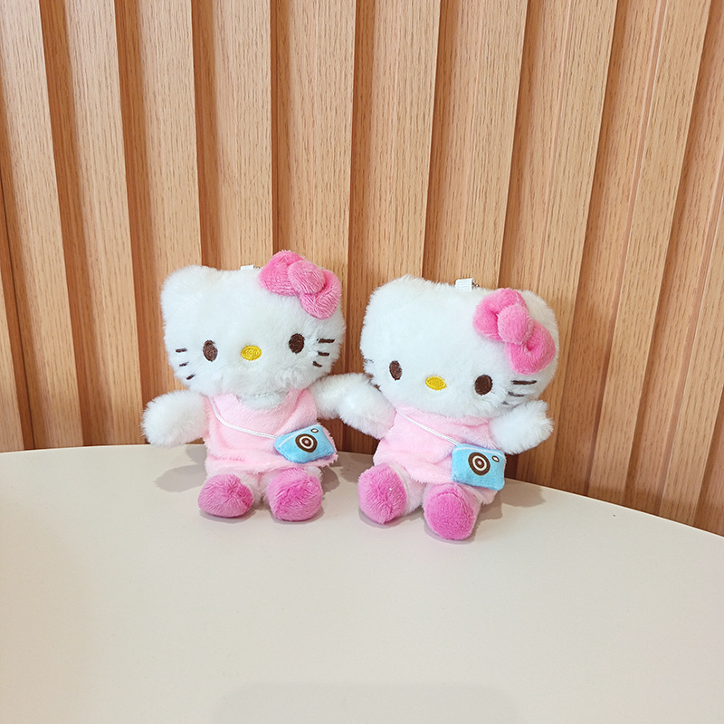 ピンクのkt猫のぬいぐるみが可愛い少女の心のキーホルダーです。|undefined