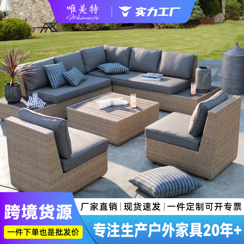 Al Aire Libre sofá Jardín de ratán jardín Hotel oficina de ventas Sunshine Room balcón al aire libre Silla de ratán mesa de té combinación de muebles image 1