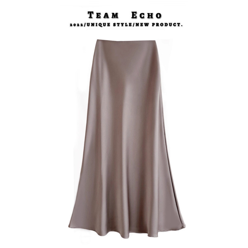 High-Waisted Slimming and Elegant Women's Acetate Satin Bodycon Fishtail Long Skirt, 2026 Spring/Summer Drapey Skirt