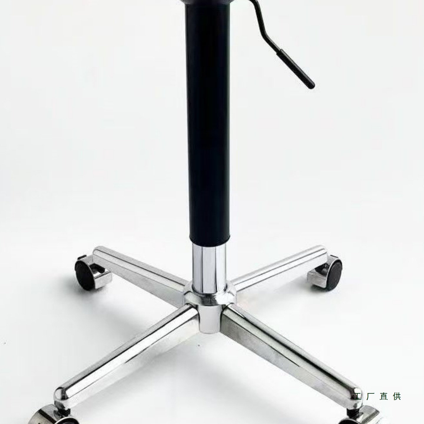 十字升降桌腿可移动圆桌脚架带轮子茶几升降支架滑轮脚架支撑底座