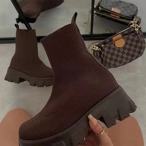 Women's Felt Knit Sport Boots for Autumn/Winter, Independent Stand Women's Boots, Plus Size One-Piece Socks Boots