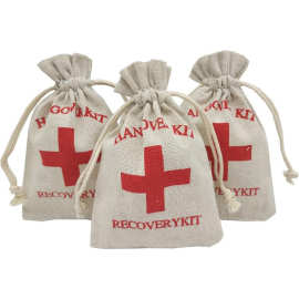 Hangover Kit Bags 十字架棉麻布袋宿醉工具包婚礼派对礼品袋醒酒