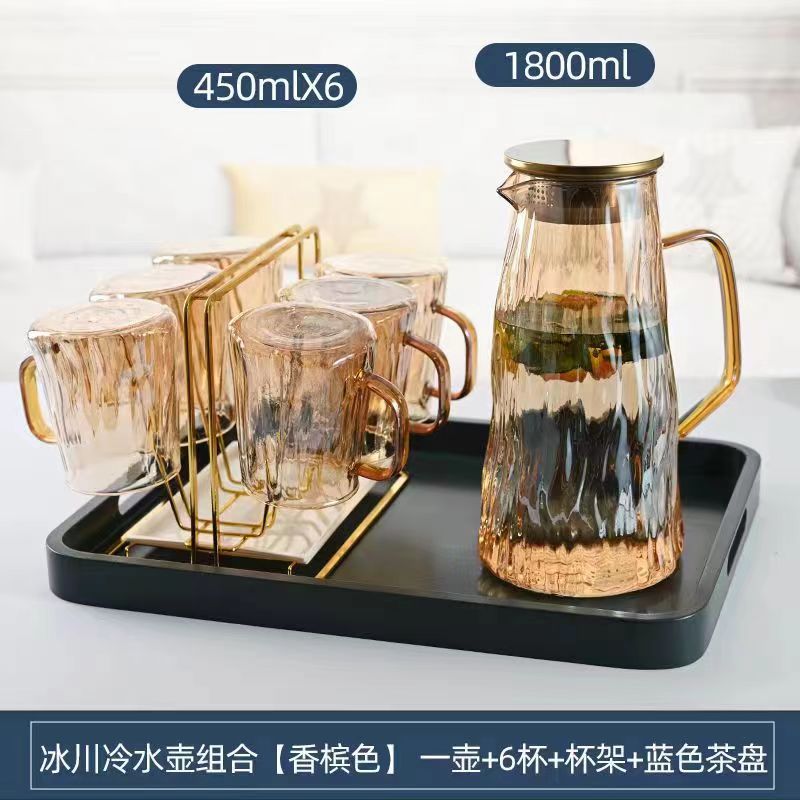 Nuevo traje de alta borosilicato glaciar botella de agua fría traje grueso vidrio gran capacidad olla creativa resistente al calor botella de agua fría