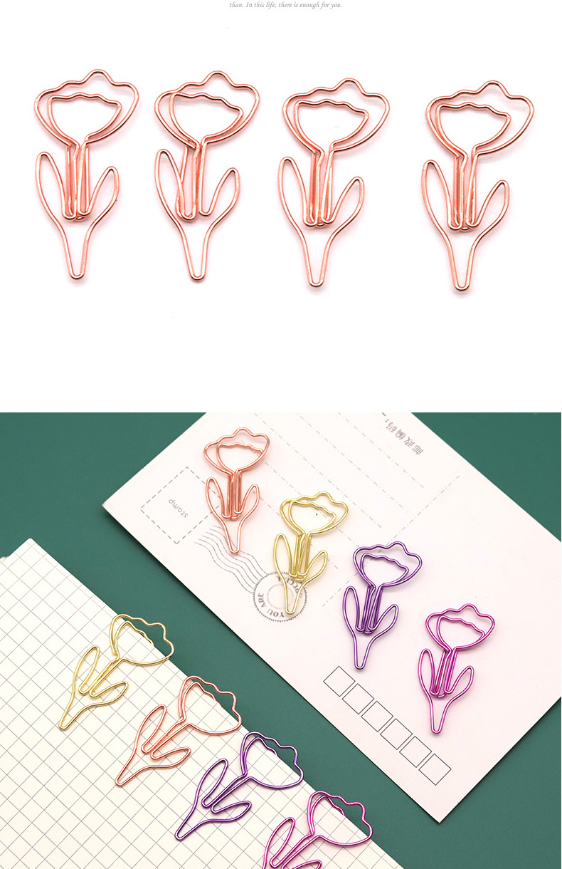 1 Piece Solid Color Class Learning School Metal Pastoral Paper Clip display picture 1