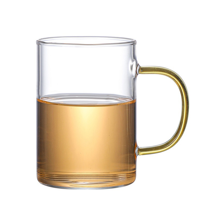 Casa de seis colores titular de la taza de agua traje de vidrio transparente resistente al calor simple taza de agua 300ML6 paquete