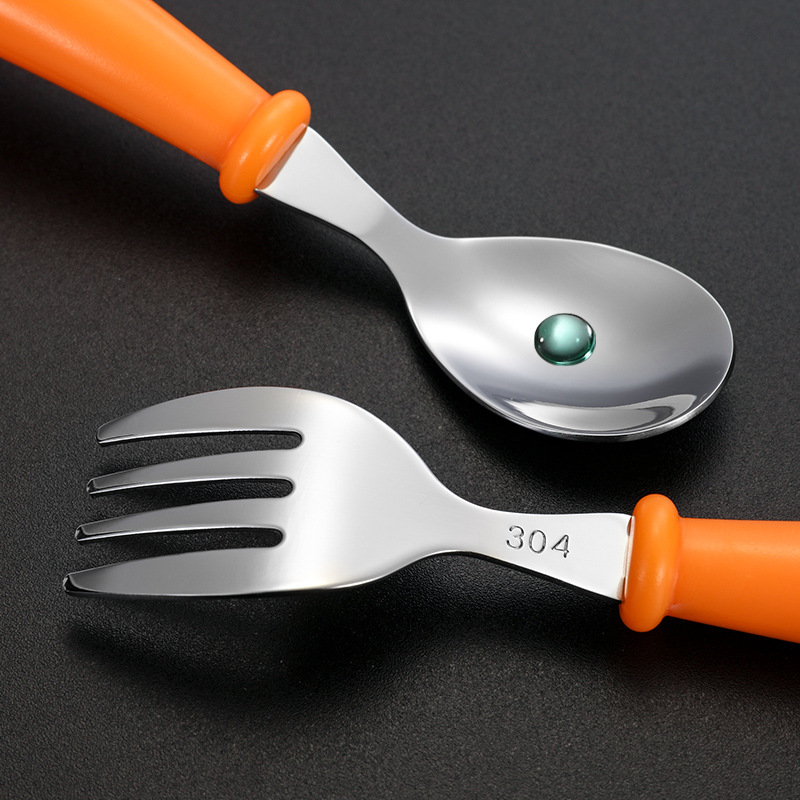 304 portátil de acero inoxidable cuchara para niños Tenedor vajilla bebé comiendo cuchara Tenedor traje madre bebé regalo personalización