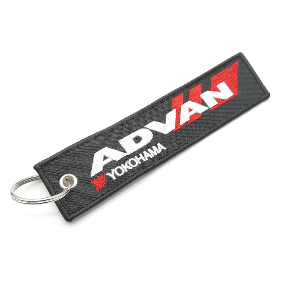 适用于ADVAN汽车改装品牌文化刺绣短布条钥匙扣挂件热销现货批发