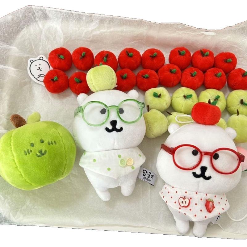 自虐的なクマのミニフルーツヘッドバンド 10 センチメートル手作りベビー服アップルかわいい帽子綿人形|undefined