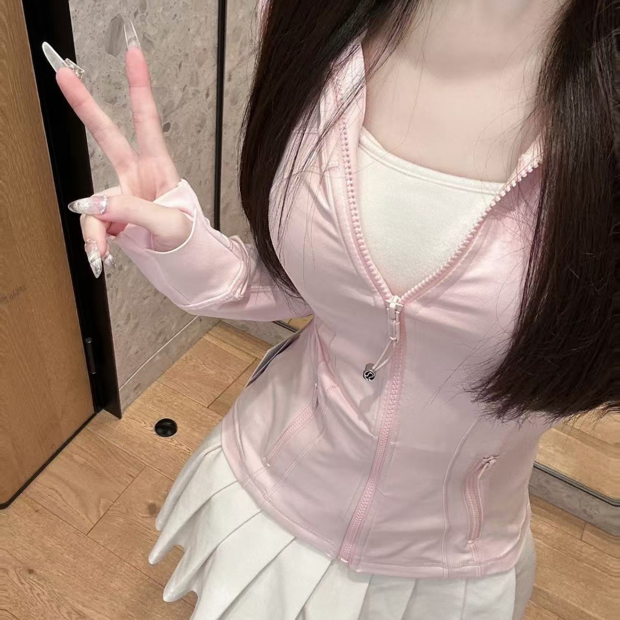 Lulu Original Label Define Original Yoga Wear Stand Collar Jacket Women's Yoga Wear Top Sports Fitness Running