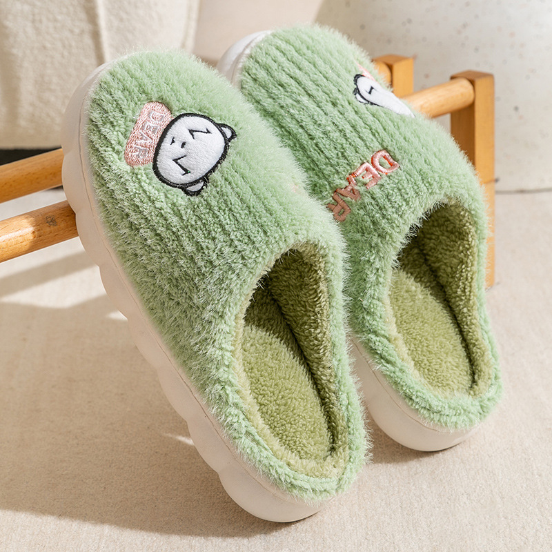 Pantuflas de algodón para mujer, nuevo estilo de otoño e invierno, antideslizantes para interiores, pantuflas cálidas para hombre, invierno.