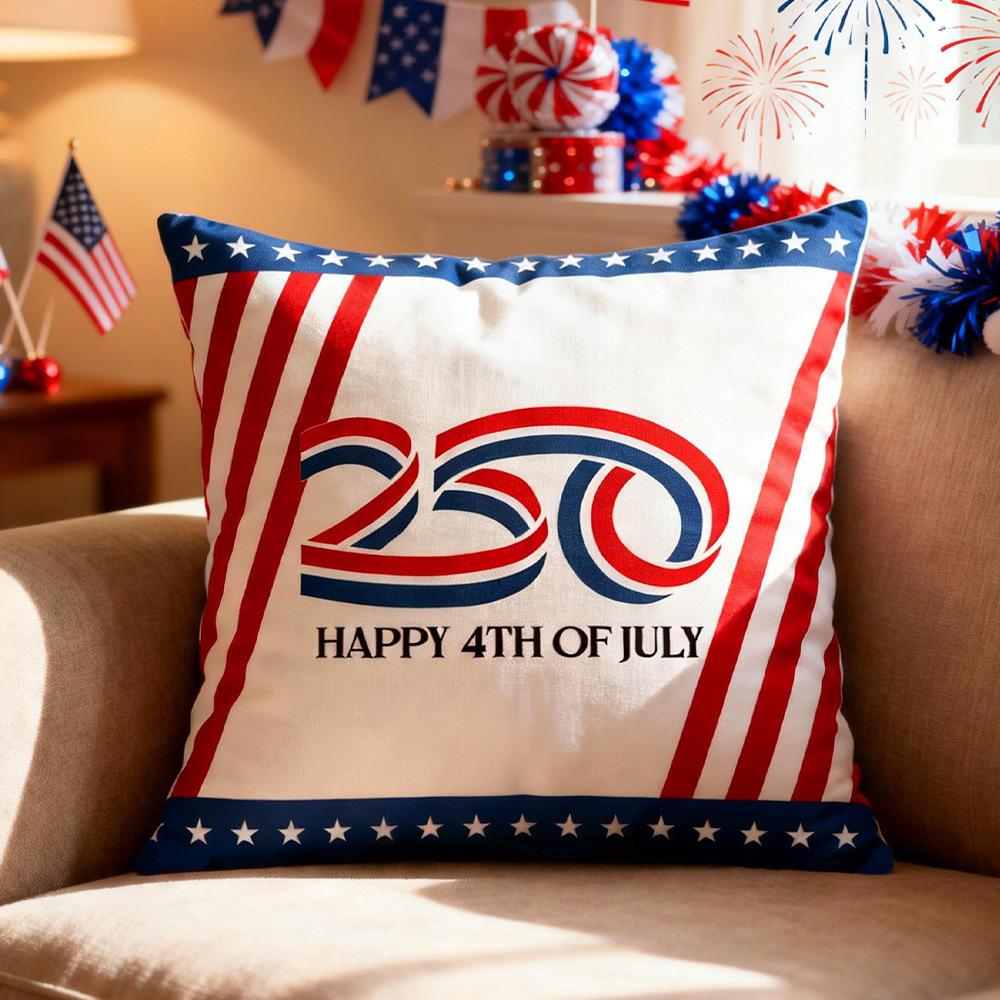 Nuevo día de la independencia de los Estados Unidos almohada escena de diseño de props creativo sofá de lino silla decoración artesanía