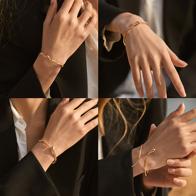 Le Cuivre Plaqué Or 18K Style IG Géométrique Bracelet display picture 2