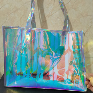Factory sales colorful pvc handbag advertising advertising bag transparent clothing bag shoulder bag with Logo
