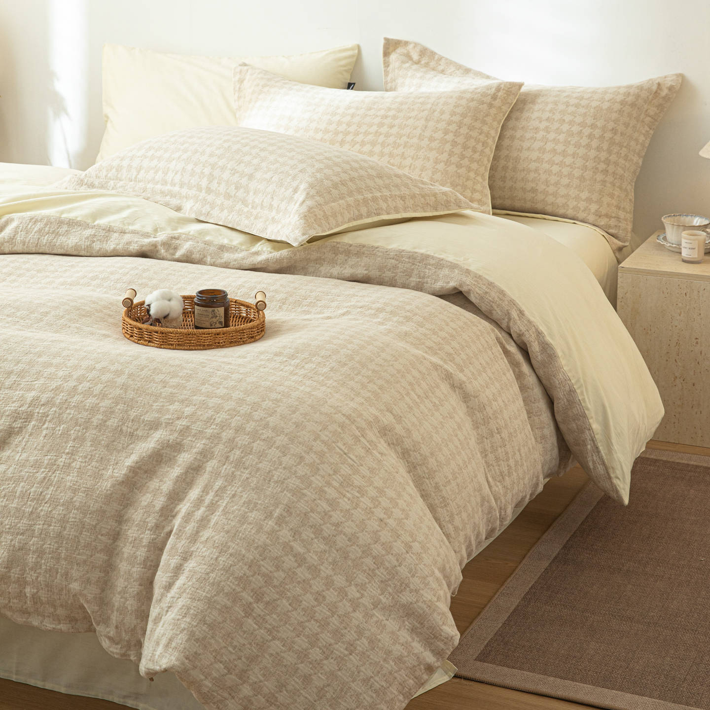 Cama de algodón ligera de lujo de cuatro piezas de algodón puro cuatro estaciones generales 2025 nuevas sábanas de cama 4