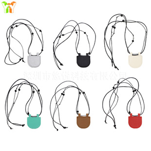 In-Stock Minimalist Mini Crescent Bag Choker Long Necklace Versatile Accessory Pendant for Women Leather Sweater Chain
