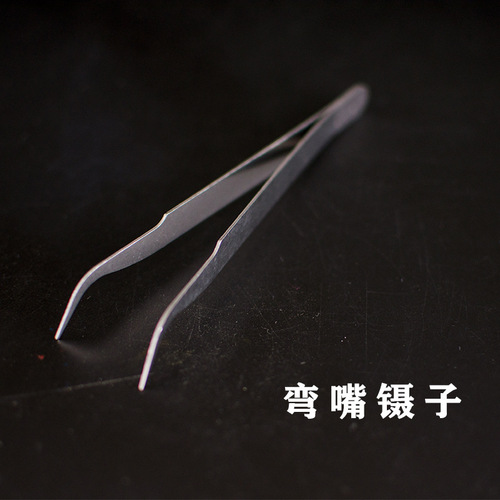Stainless steel tweezers bird's nest pick fine tip curved mouth flat mouth point drill eyebrow clip manicure set repair tool clip