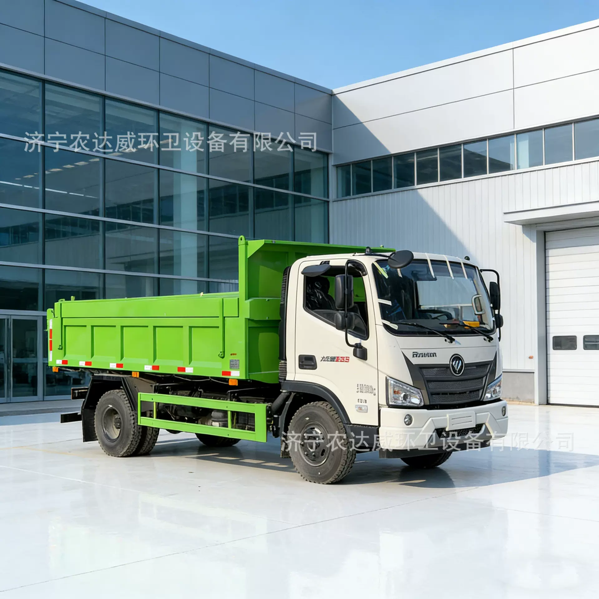 8吨翻斗自卸车外贸出口车型厢式密封垃圾车建筑土石自装卸清运车