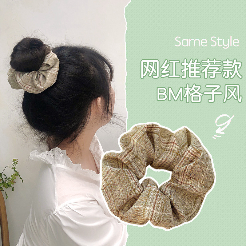 INS cerdo blanco intestino grueso anillo de pelo Super Niña de hadas Corea del Sur Internet celebridad mismo estilo BM intestino grueso anillo de pelo simple cuerda de pelo accesorios para el cabello