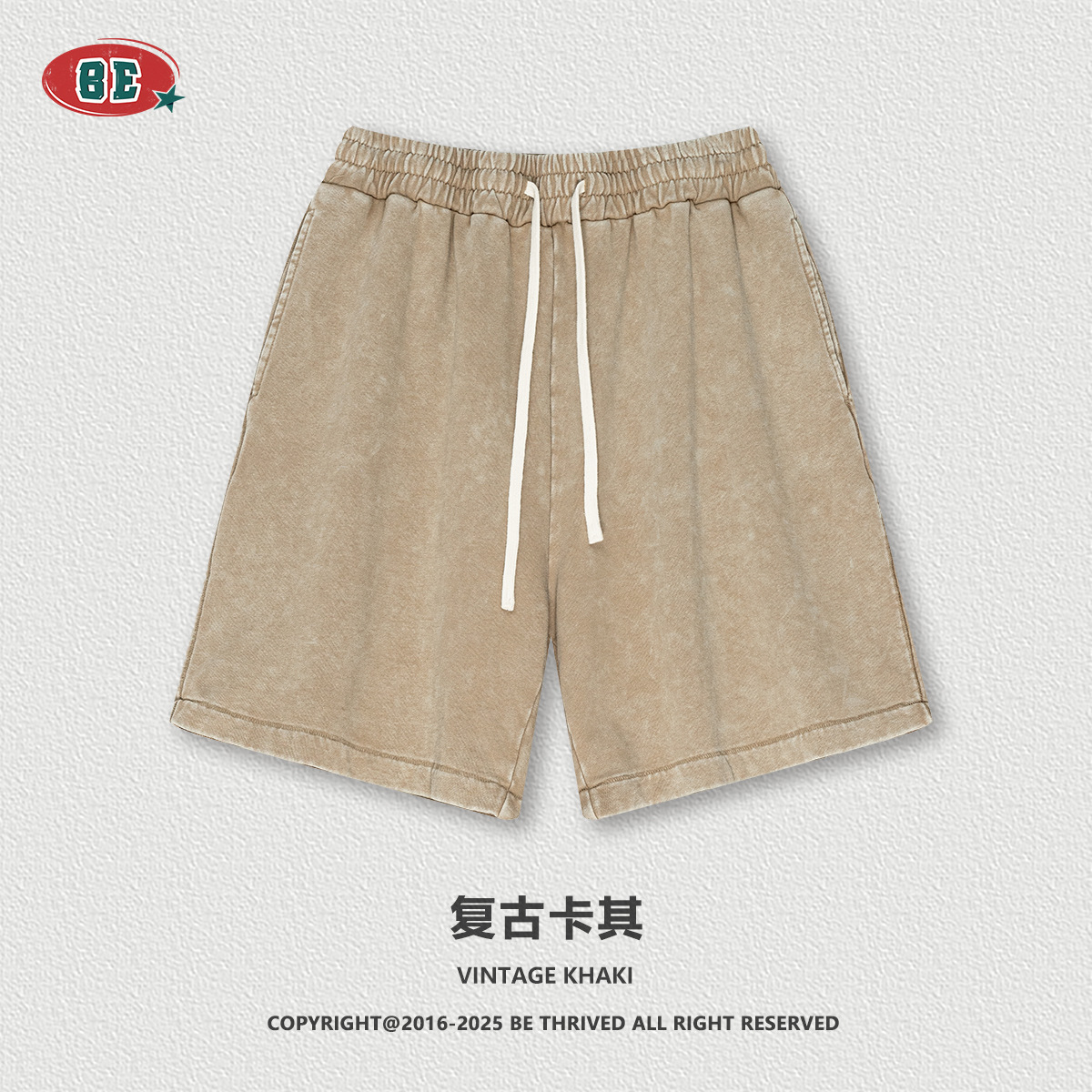 Pantalones Cortos Deportivos Lavados de Algodón