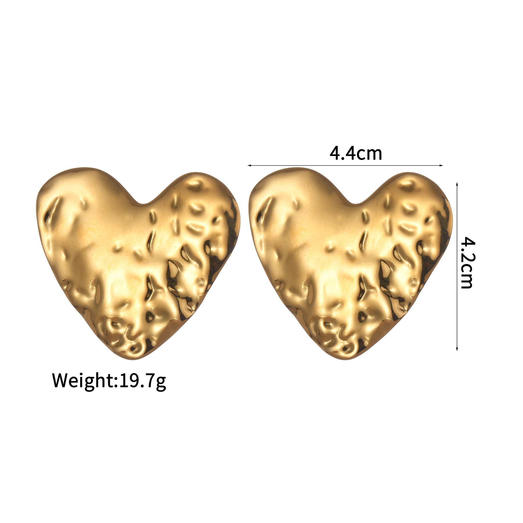 9g Weight PVD Coated Gold Plating Process 201 Stainless Steel Ear Needle Material 18K Real Gold Plated Plating Material Stone-Free Inlay Material Drop Earrings, Ear Studs Classification 1 Pair Quantity Daily Occasion 201 Stainless Steel Material Heart Shape Pattern Women's Gender Retro, IG Style Style Mixed Metal, Plating Craft 1 Pair IG Style Retro Heart Shape Mixed Metal Plating 304 Stainless Steel Drop Earrings Ear Studs 7