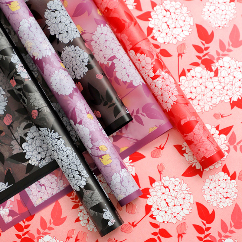Huaxi hortenida bordes translúcidos papel de embalaje de flores comercio exterior transfronterizo ramo diy florista papel de embalaje de flores
