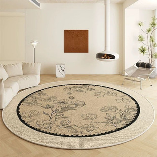 European Round Carpet French Retro Bedside Dresser Chair Floor Mat Large Area Living Room Sofa Coffee Table Carpet