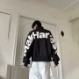 宽松字母美式男女夹克