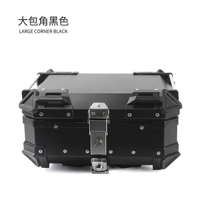 Electric scooter modified aluminum alloy rear trunk motorcycle universal rear trunk waterproof anti-collision 25L (Motorcycle trunk) - motorcycle-large-corner-tail-box-black-25l